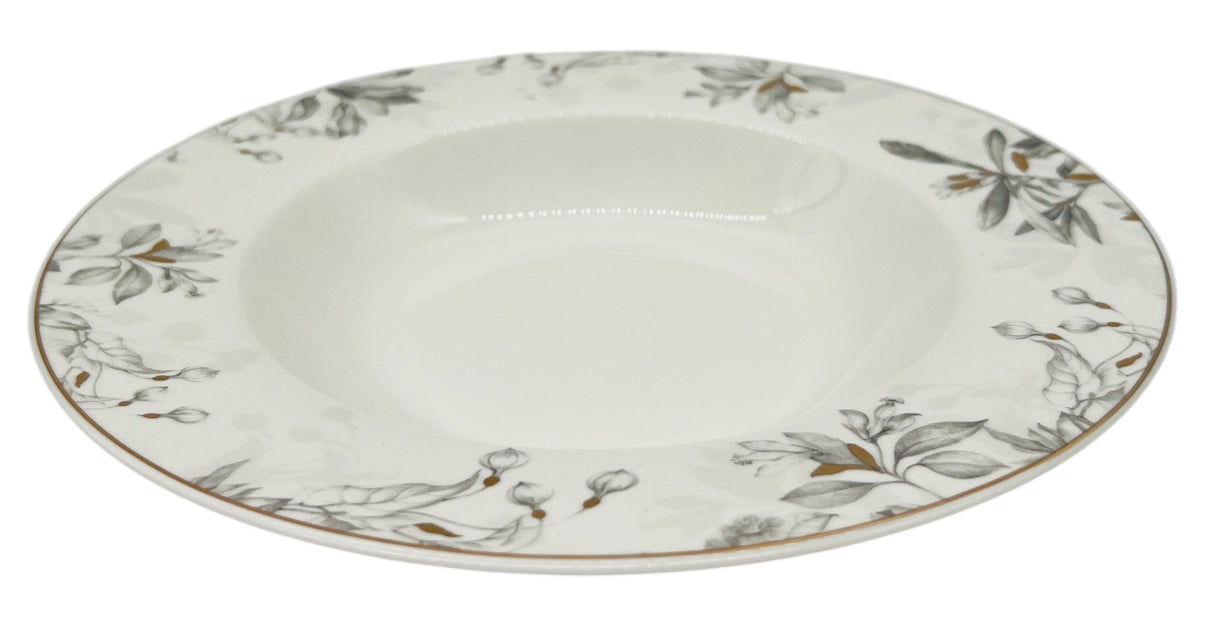 Solecasa Porcelain Soup Plate 8.5", White - Grey Floral Designs - Al Kabayel Discount CentreSolecasa Porcelain Soup Plate 8.5", White - Grey Floral DesignsPlatesSOLECASAAl Kabayel Discount Centre