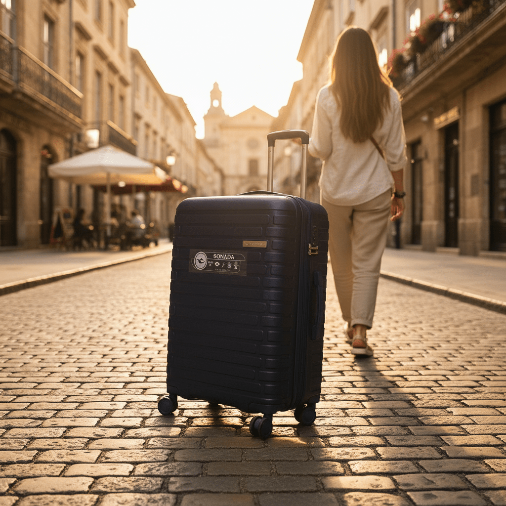 Sonada Navy Blue Hard Shell Trolley Bag – 24 Inch | 100% PP Lightweight Travel Luggage with Spinner Wheels - Al Kabayel Discount CentreSonada Navy Blue Hard Shell Trolley Bag – 24 Inch | 100% PP Lightweight Travel Luggage with Spinner WheelsCabin LuggageSONADAAl Kabayel Discount Centre