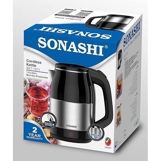 Sonashi 1.8 Litres Stainless Steel Cordless Kettle SKT - 1811 - Al Kabayel Dicount CenterSonashi 1.8 Litres Stainless Steel Cordless Kettle SKT - 1811Electric KettlesSONASHIAl Kabayel Dicount Center