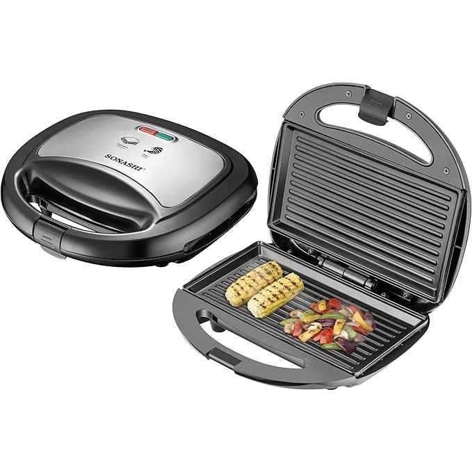 Sonashi 2 Slice Grill Maker Ð Non - Stick, Stainless Steel Sandwich Maker with Handle Locking System, Indicator Light, Overheat Protection 750 W SGT - 883 Black/Silver - Al Kabayel Dicount CenterSonashi 2 Slice Grill Maker Ð Non - Stick, Stainless Steel Sandwich Maker with Handle Locking System, Indicator Light, Overheat Protection 750 W SGT - 883 Black/SilverSandwich Makers & Panini PressesSONASHIAl Kabayel Dicount Center