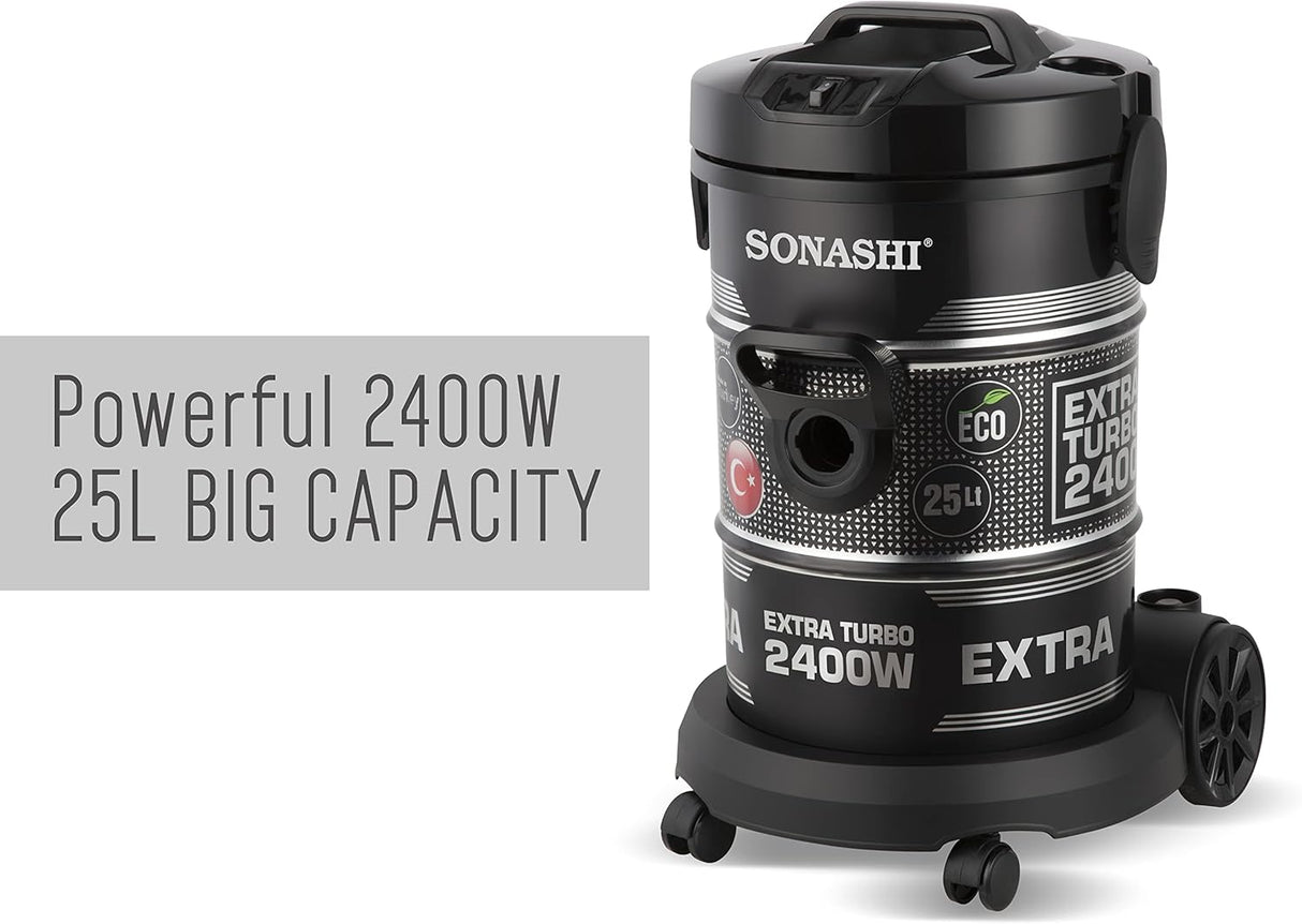 SONASHI 2400W 25L Drum Vacuum Cleaner, Strong Suction Power SVC - 9029D - Al Kabayel Discount CentreSONASHI 2400W 25L Drum Vacuum Cleaner, Strong Suction Power SVC - 9029DVacuum CleanersSONASHIAl Kabayel Discount Centre