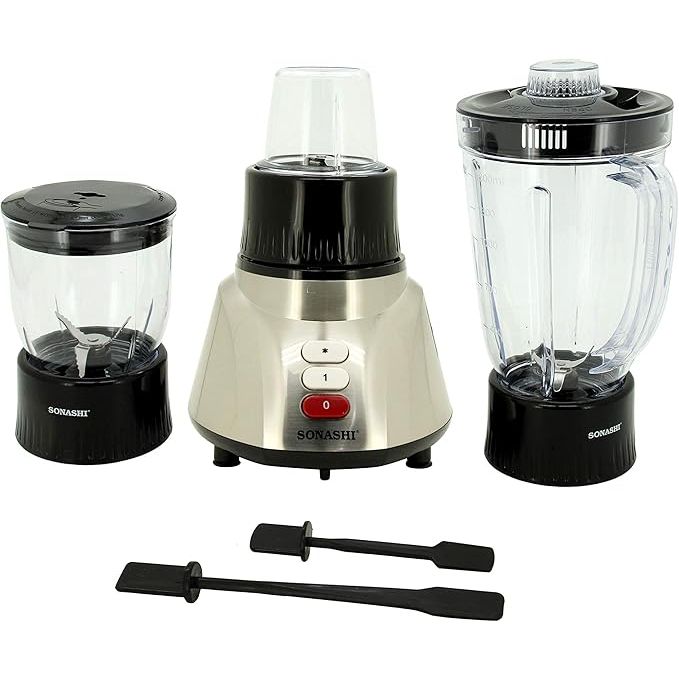 SONASHI 3 in 1 Blender Black SB - 160N Ð 3 Speed, Pulse Control, 500W Countertop Blender Mixer Grinder with Overheating Protection, 1.5L Unbreakable Jar, Chopping Cup, Grinding Cup | Kitchen Appliances - Al Kabayel Dicount CenterSONASHI 3 in 1 Blender Black SB - 160N Ð 3 Speed, Pulse Control, 500W Countertop Blender Mixer Grinder with Overheating Protection, 1.5L Unbreakable Jar, Chopping Cup, Grinding Cup | Kitchen AppliancesCountertop BlendersSONASHIAl Kabayel Dicount Center