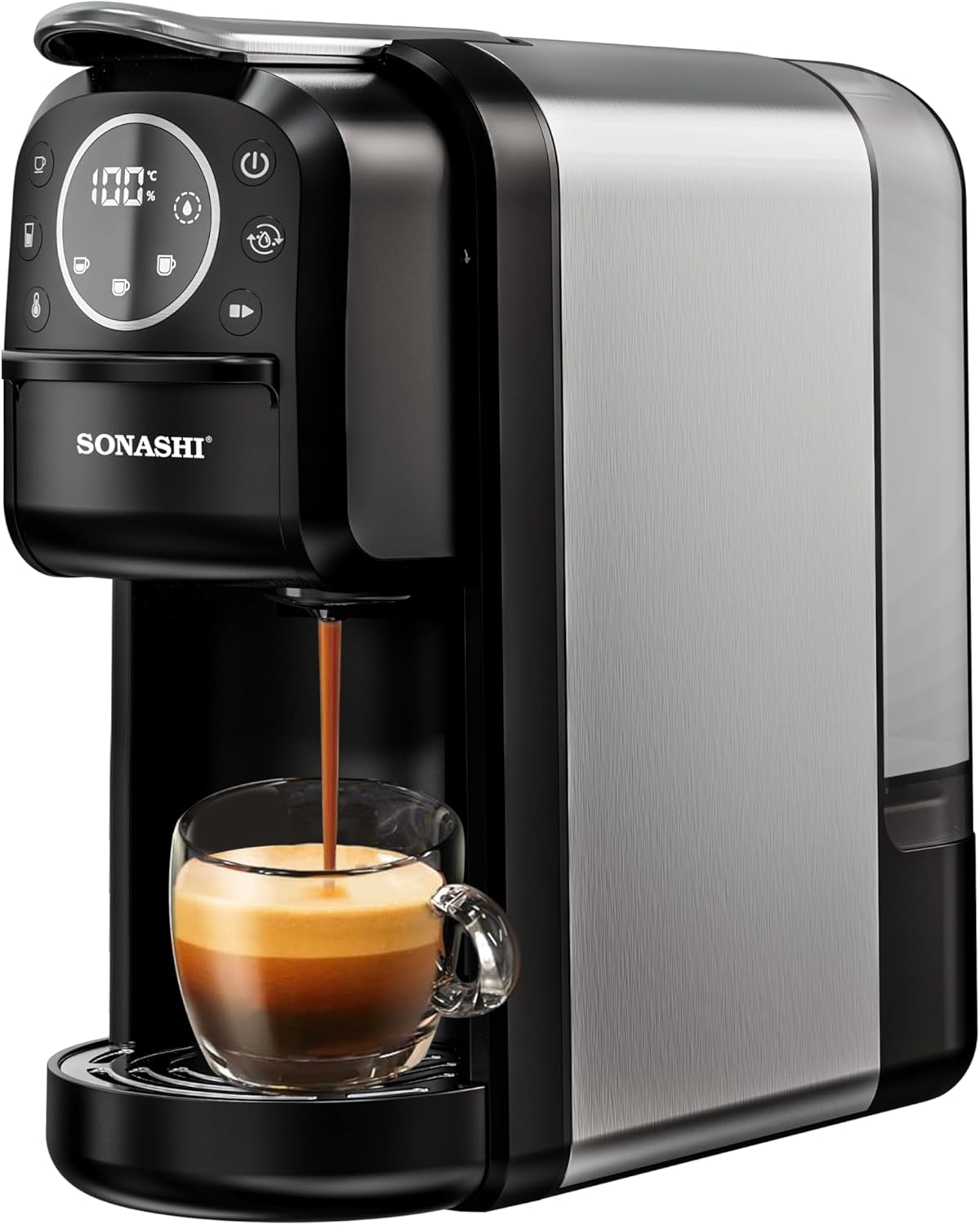 Sonashi 3 in 1 Multi - Capsule Coffee Machine, 1400W Coffee Maker with 700ML Detachable Water Tank, Touch Control Panel, Self - Cleaning Function, SCM - 4984 Black/Grey - Al Kabayel Discount CentreSonashi 3 in 1 Multi - Capsule Coffee Machine, 1400W Coffee Maker with 700ML Detachable Water Tank, Touch Control Panel, Self - Cleaning Function, SCM - 4984 Black/GreyCoffee MakersSONASHIAl Kabayel Discount Centre