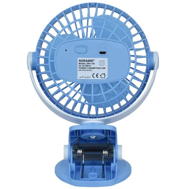 Sonashi 5 Inch 2 In 1 Desk & Clip Fan (Blue-White) SRF-105 - Al Kabayel Discount CentreSonashi 5 Inch 2 In 1 Desk & Clip Fan (Blue-White) SRF-105Mini FansSONASHIAl Kabayel Discount Centre