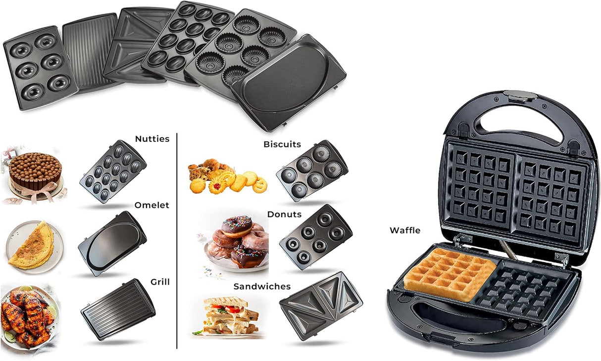 Sonashi 7 - in - 1 Multi Snack Maker SSM - 862 - Detachable Sandwich, Grill, Donut, Waffle, Cupcake, Nutty, Omelet Making Plates - Al Kabayel Discount CentreSonashi 7 - in - 1 Multi Snack Maker SSM - 862 - Detachable Sandwich, Grill, Donut, Waffle, Cupcake, Nutty, Omelet Making PlatesSandwich MakersSONASHIAl Kabayel Discount Centre