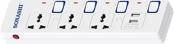 SONASHI Extension Socket 3Way with 2 USB Output Port 3250W, 3M Cord with Overheat Protection, SES - 904U White - Al Kabayel Discount CentreSONASHI Extension Socket 3Way with 2 USB Output Port 3250W, 3M Cord with Overheat Protection, SES - 904U WhiteCords & AdaptersSONASHIAl Kabayel Discount Centre