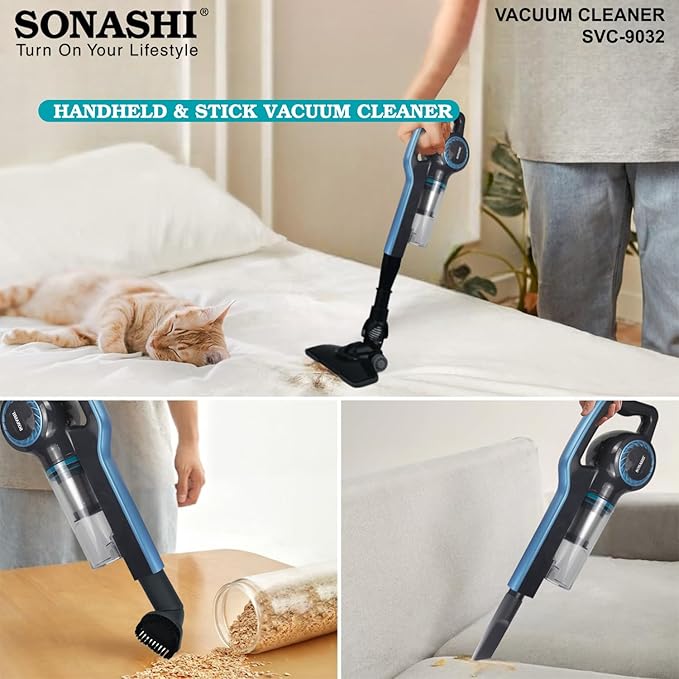 SONASHI Handheld Stick Vacuum Cleaner 0.9 L 600W SVC - 9032 - Al Kabayel Discount CentreSONASHI Handheld Stick Vacuum Cleaner 0.9 L 600W SVC - 9032Vacuum CleanersSONASHIAl Kabayel Discount Centre