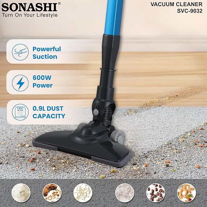 SONASHI Handheld Stick Vacuum Cleaner 0.9 L 600W SVC - 9032 - Al Kabayel Discount CentreSONASHI Handheld Stick Vacuum Cleaner 0.9 L 600W SVC - 9032Vacuum CleanersSONASHIAl Kabayel Discount Centre