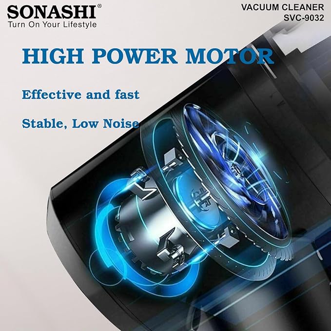 SONASHI Handheld Stick Vacuum Cleaner 0.9 L 600W SVC - 9032 - Al Kabayel Discount CentreSONASHI Handheld Stick Vacuum Cleaner 0.9 L 600W SVC - 9032Vacuum CleanersSONASHIAl Kabayel Discount Centre