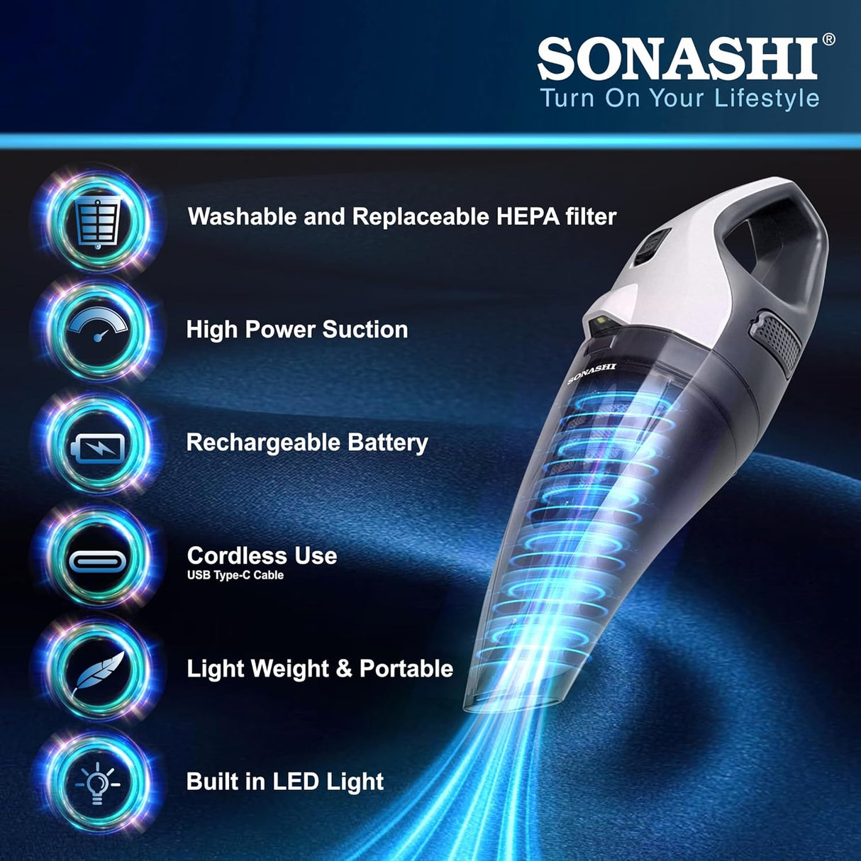 Sonashi Handheld Vacuum Cleaner, Compact Cordless Design for Home & Car Cleaning - Al Kabayel Discount CentreSonashi Handheld Vacuum Cleaner, Compact Cordless Design for Home & Car CleaningVacuum CleanersSONASHIAl Kabayel Discount Centre