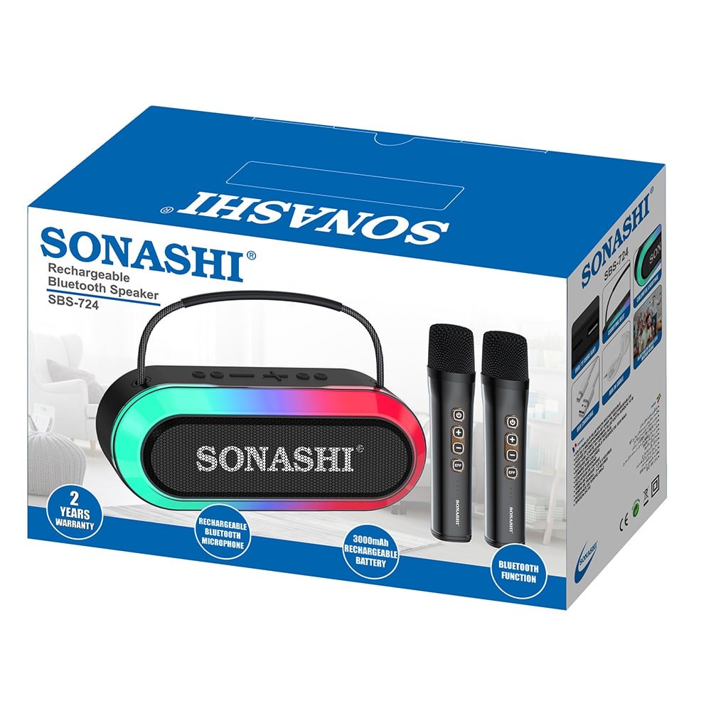 Sonashi Rechargeable Bluetooth Speaker SBS - 724 - Al Kabayel Discount CentreSonashi Rechargeable Bluetooth Speaker SBS - 724Electronic AppliancesSONASHIAl Kabayel Discount Centre