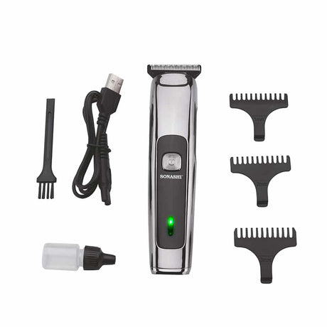SONASHI Rechargeable Hair Clipper, Stainless Steel blade, 3 Comb Attachment - SHC - 1043N - Al Kabayel Discount CentreSONASHI Rechargeable Hair Clipper, Stainless Steel blade, 3 Comb Attachment - SHC - 1043NPersonal Care & Styling ToolsSONASHIAl Kabayel Discount Centre