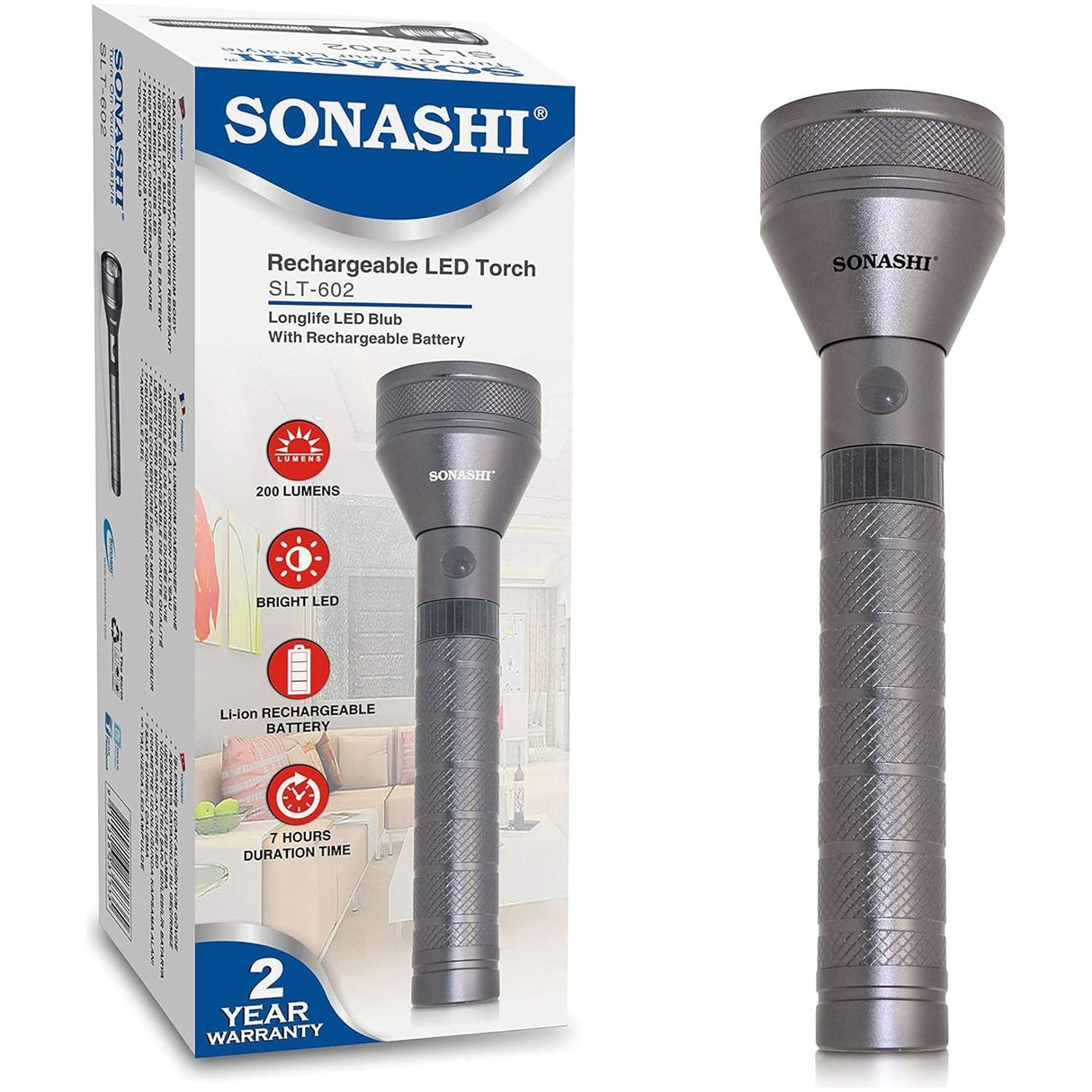 Sonashi Rechargeable Led Torch Slt - 602 - Al Kabayel Dicount CenterSonashi Rechargeable Led Torch Slt - 602Handheld FlashlightsSONASHIAl Kabayel Dicount Center
