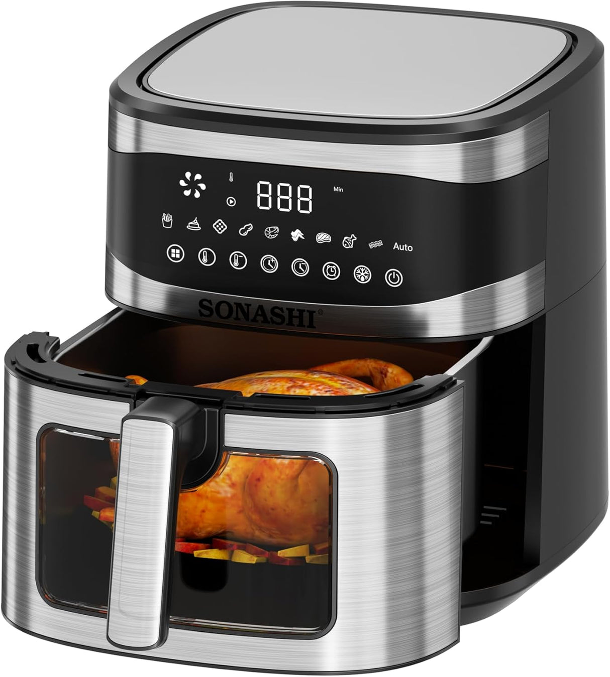SONASHI SAF - 620N Digital Air Fryer – 6.2L Non Stick Removable Pot, 5.2L Teflon Food Basket with LED Touch Screen Display, Timer | Electric Air Fryer | Home Kitchen Appliance - Al Kabayel Discount CentreSONASHI SAF - 620N Digital Air Fryer – 6.2L Non Stick Removable Pot, 5.2L Teflon Food Basket with LED Touch Screen Display, Timer | Electric Air Fryer | Home Kitchen ApplianceAir FryersSONASHIAl Kabayel Discount Centre