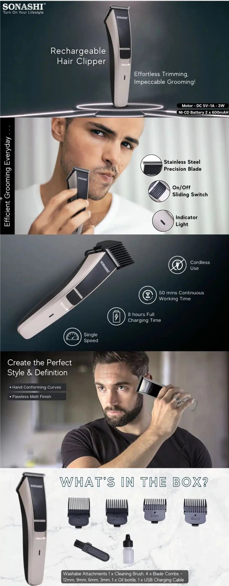 Sonashi Shc - 1051B Rechargeable Hair Clipper - Al Kabayel Discount CentreSonashi Shc - 1051B Rechargeable Hair ClipperTrimmerSONASHIAl Kabayel Discount Centre