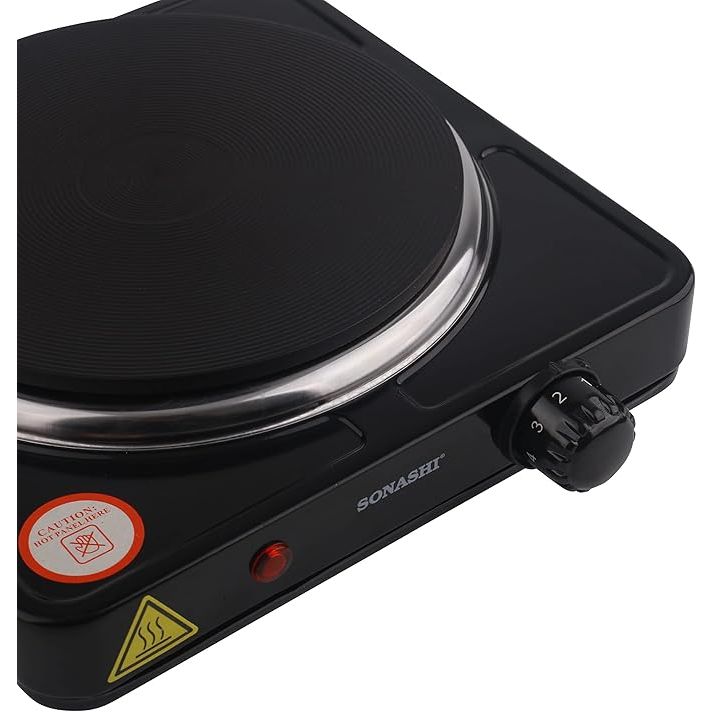 Sonashi SHP - 612 Single Electric Hot Plate 1 Hot Plate, On/Off Indicator Light, Plastic Knobs, Non - Slip Rubber Feet | Electric Stove | Home Appliances - Al Kabayel Dicount CenterSonashi SHP - 612 Single Electric Hot Plate 1 Hot Plate, On/Off Indicator Light, Plastic Knobs, Non - Slip Rubber Feet | Electric Stove | Home AppliancesRange CooktopsSONASHIAl Kabayel Dicount Center
