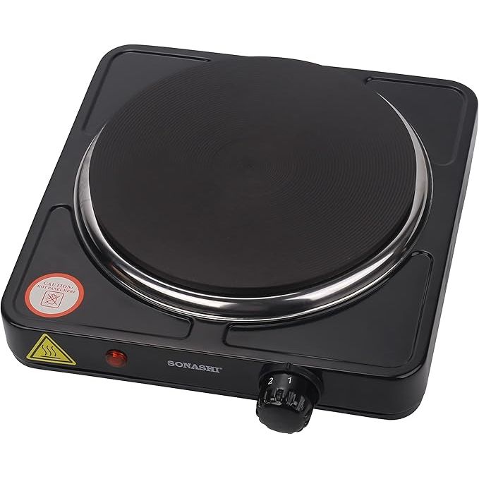 Sonashi SHP - 612 Single Electric Hot Plate 1 Hot Plate, On/Off Indicator Light, Plastic Knobs, Non - Slip Rubber Feet | Electric Stove | Home Appliances - Al Kabayel Dicount CenterSonashi SHP - 612 Single Electric Hot Plate 1 Hot Plate, On/Off Indicator Light, Plastic Knobs, Non - Slip Rubber Feet | Electric Stove | Home AppliancesRange CooktopsSONASHIAl Kabayel Dicount Center