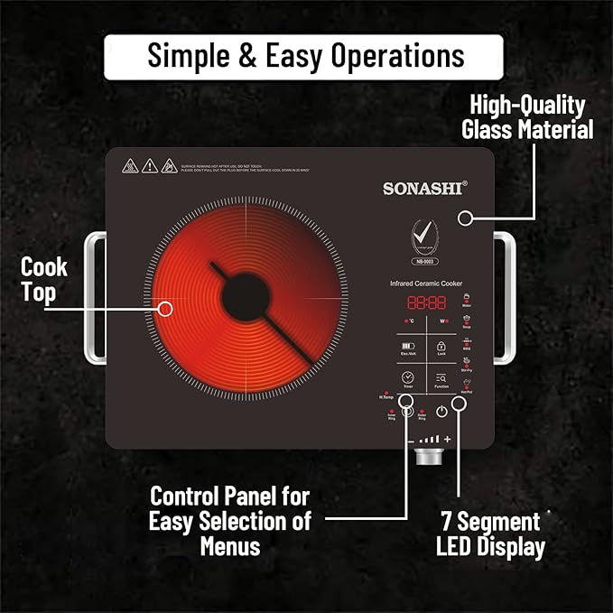 Sonashi SIS - 016C Infrared Ceramic Cooker w/Timer, Display, Touch buttons, Adjustable Power, Safety Protection, Portable, Compact | Infrared Cooker| Home Appliance - Al Kabayel Dicount CenterSonashi SIS - 016C Infrared Ceramic Cooker w/Timer, Display, Touch buttons, Adjustable Power, Safety Protection, Portable, Compact | Infrared Cooker| Home AppliancePressure CookersSONASHIAl Kabayel Dicount Center