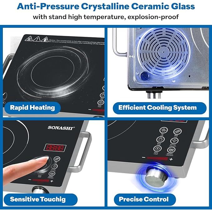 Sonashi SIS - 016C Infrared Ceramic Cooker w/Timer, Display, Touch buttons, Adjustable Power, Safety Protection, Portable, Compact | Infrared Cooker| Home Appliance - Al Kabayel Dicount CenterSonashi SIS - 016C Infrared Ceramic Cooker w/Timer, Display, Touch buttons, Adjustable Power, Safety Protection, Portable, Compact | Infrared Cooker| Home AppliancePressure CookersSONASHIAl Kabayel Dicount Center