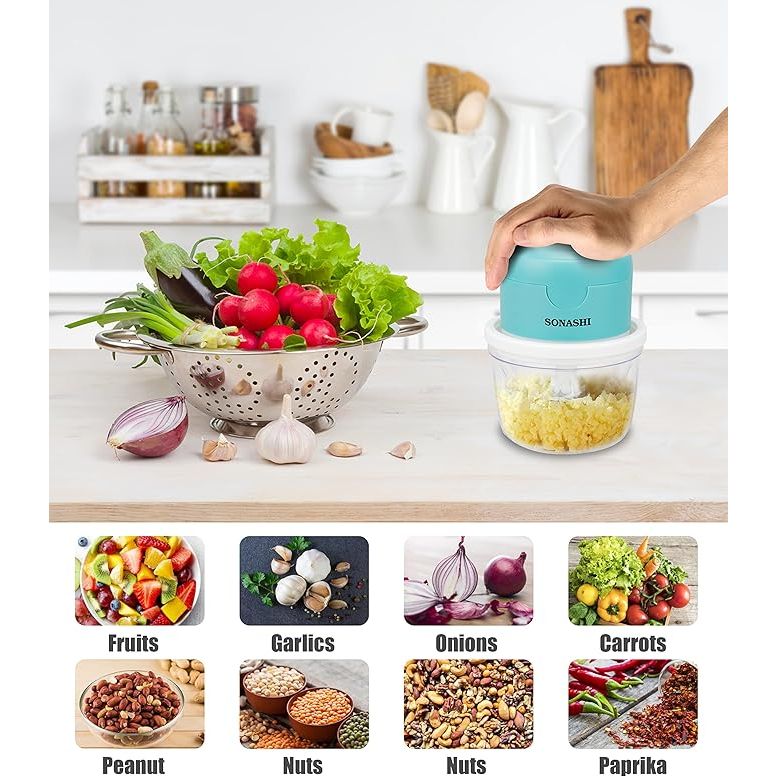 Sonashi SMC - 15 Mini Chopper w/ 350ml Bowl, USB Charging, LED Indicator, Stainless Steel Blades | Home Appliances - Al Kabayel Dicount CenterSonashi SMC - 15 Mini Chopper w/ 350ml Bowl, USB Charging, LED Indicator, Stainless Steel Blades | Home AppliancesChoppersSONASHIAl Kabayel Dicount Center