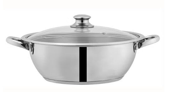 Sonex Stainless Steel Cooking Pot with Glass Lid 32cm - Al Kabayel Discount CentreSonex Stainless Steel Cooking Pot with Glass Lid 32cmCasseroles & Stock PotsSONEXAl Kabayel Discount Centre