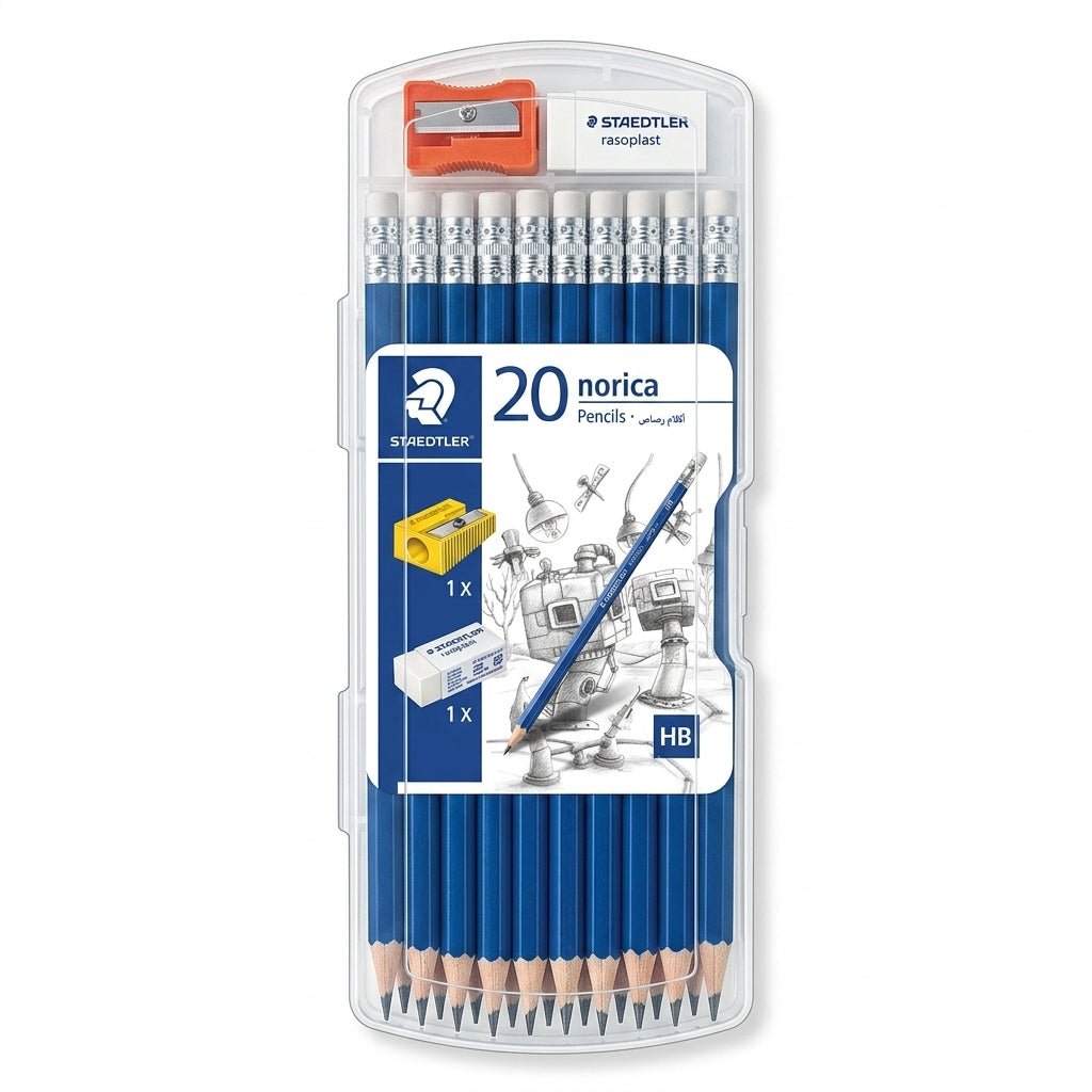 Staedtler Norica HB Pencil Set – 20 Pencils + Eraser + Sharpener - Al Kabayel Discount CentreStaedtler Norica HB Pencil Set – 20 Pencils + Eraser + SharpenerPens, Pencils & MarkersSTAEDTLERAl Kabayel Discount Centre