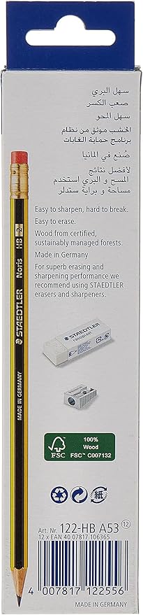 Staedtler Noris Pencil With Rubber Tip – Pack of 12 - Al Kabayel Discount CentreStaedtler Noris Pencil With Rubber Tip – Pack of 12Pens, Pencils & MarkersSTAEDTLERAl Kabayel Discount Centre