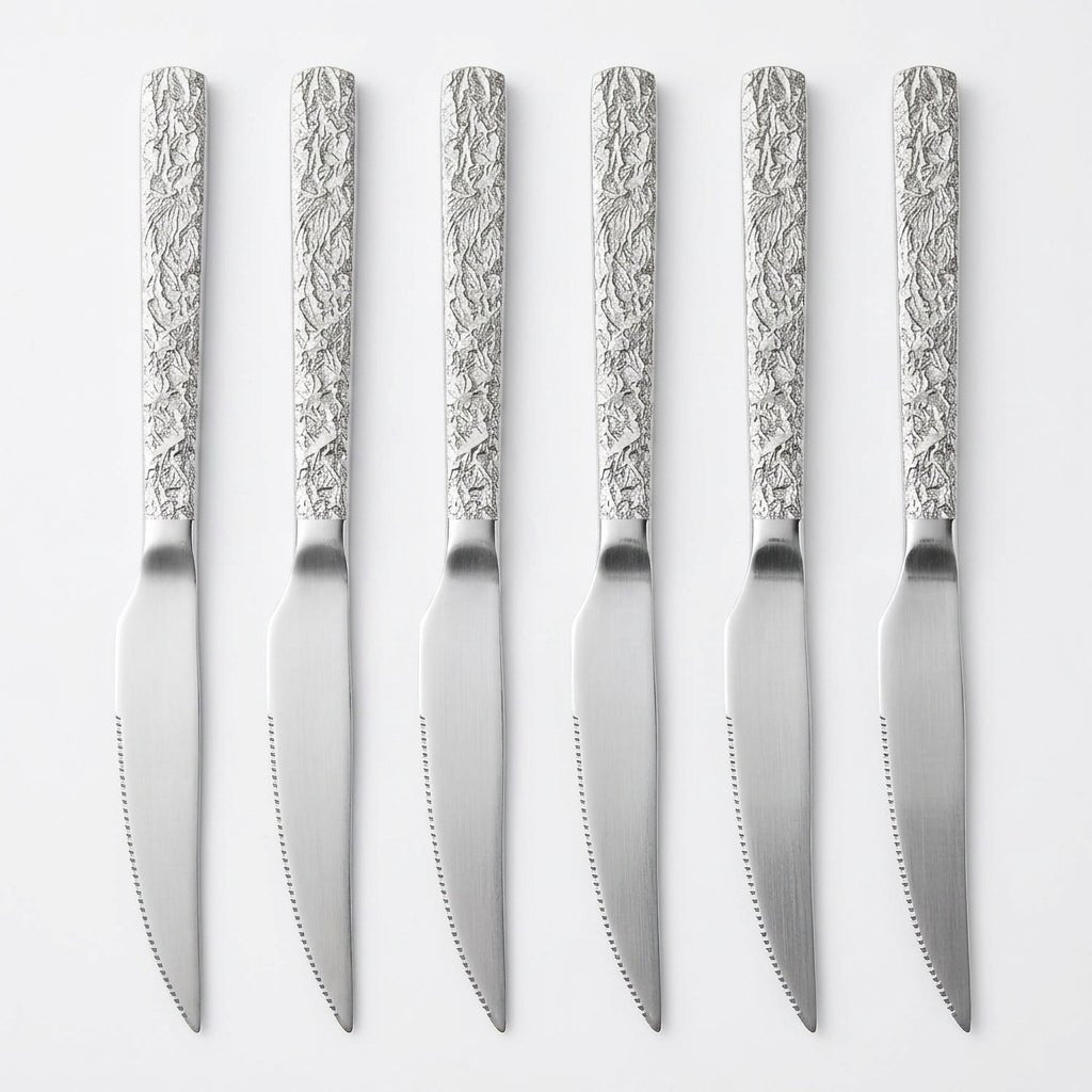 Stainless Steel Knife Set of 6 - 23cm Silver Textured Handle - Al Kabayel Discount CentreStainless Steel Knife Set of 6 - 23cm Silver Textured HandleKnife & Knife SetsAKDCAl Kabayel Discount Centre