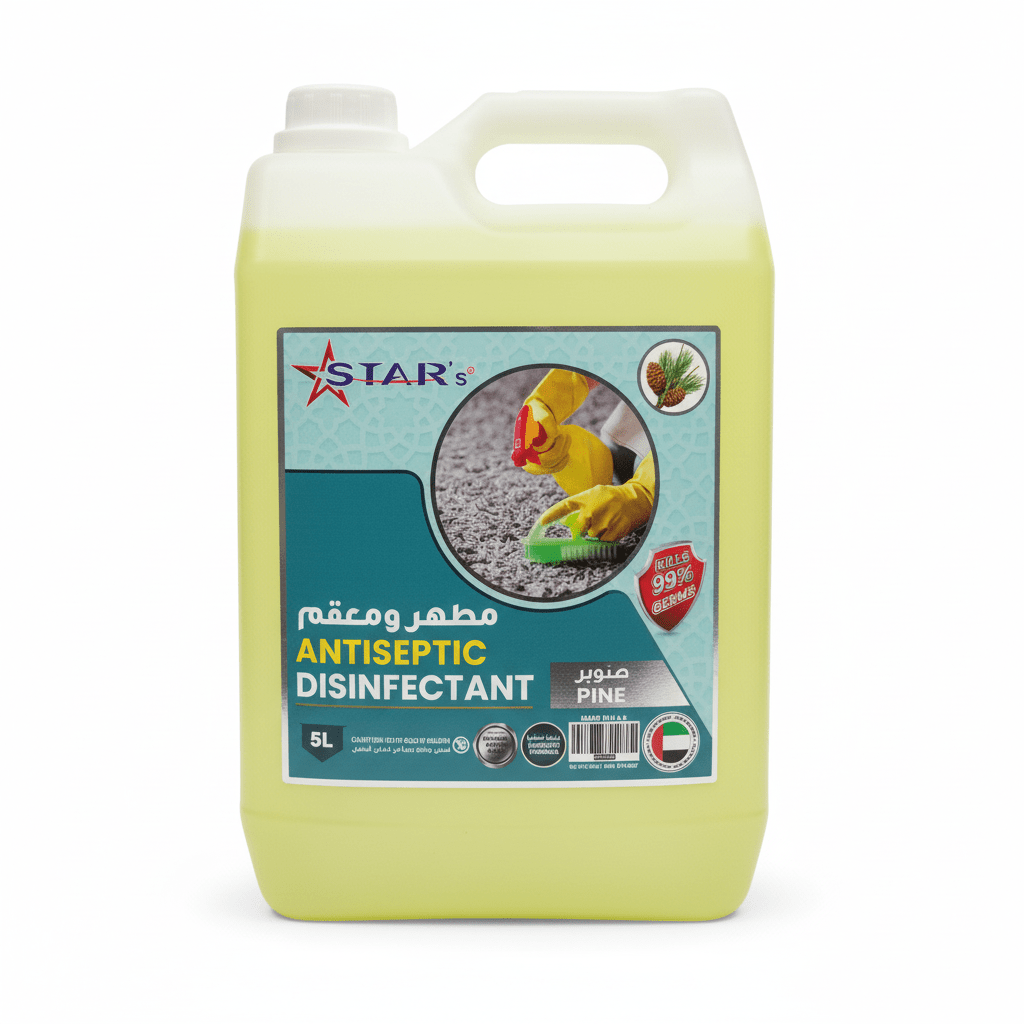Star's Pine Antiseptic Disinfectant 5L – Powerful Floor & Surface Cleaner - Al Kabayel Discount CentreStar's Pine Antiseptic Disinfectant 5L – Powerful Floor & Surface CleanerHousehold CleaningStar'sAl Kabayel Discount Centre