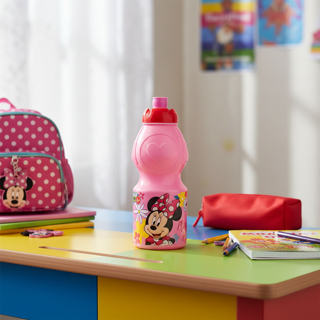 Stor Minnie Mouse Reusable Plastic Water Bottle Pink 400ml Kids Drinking Bottle BPA Free School Bottle - Al Kabayel Discount CentreStor Minnie Mouse Reusable Plastic Water Bottle Pink 400ml Kids Drinking Bottle BPA Free School BottleWater BottlesSTORAl Kabayel Discount Centre