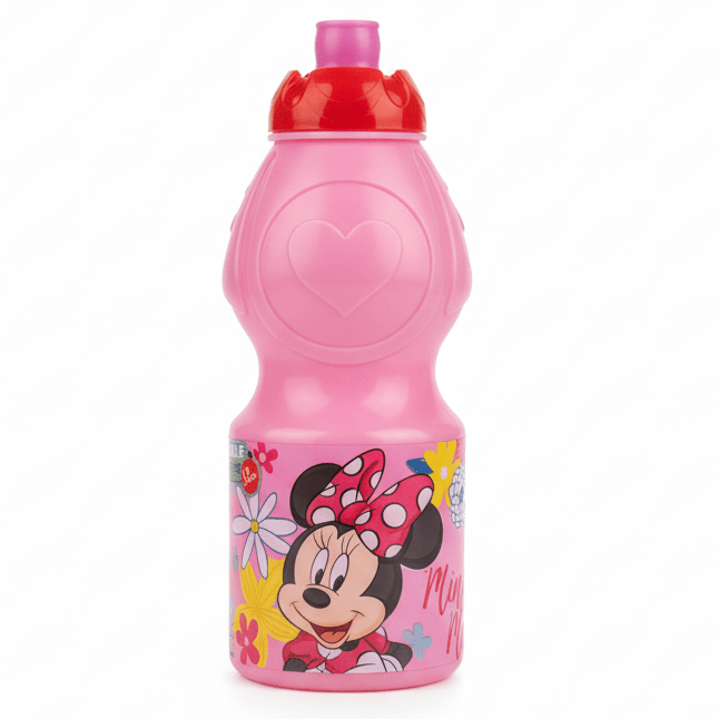 Stor Minnie Mouse Reusable Plastic Water Bottle Pink 400ml Kids Drinking Bottle BPA Free School Bottle - Al Kabayel Discount CentreStor Minnie Mouse Reusable Plastic Water Bottle Pink 400ml Kids Drinking Bottle BPA Free School BottleWater BottlesSTORAl Kabayel Discount Centre