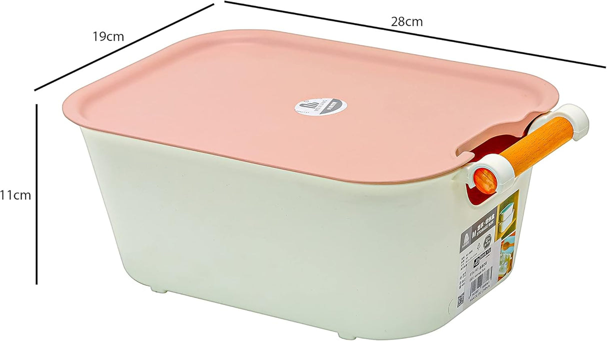 Storage Box with Lid & Bamboo Handle, Beautiful Shape & Design Storing Necessary Shower Basket Large Capacity for Bathroom, Kitchen, Garage, Gym, Tools, Food, Fruit, Vegetables, Snacks (Small - 28cm) - Al Kabayel Discount CentreStorage Box with Lid & Bamboo Handle, Beautiful Shape & Design Storing Necessary Shower Basket Large Capacity for Bathroom, Kitchen, Garage, Gym, Tools, Food, Fruit, Vegetables, Snacks (Small - 28cm)Al Kabayel Discount CenterAl Kabayel Discount Centre