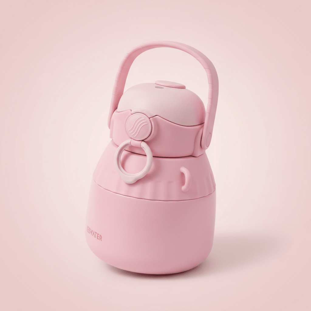 Stylish Pink Stainless Steel Vacuum Insulated Water Bottle with Easy Carry Handle 1000ml - Al Kabayel Discount CentreStylish Pink Stainless Steel Vacuum Insulated Water Bottle with Easy Carry Handle 1000mlWater BottlesAKDCAl Kabayel Discount Centre