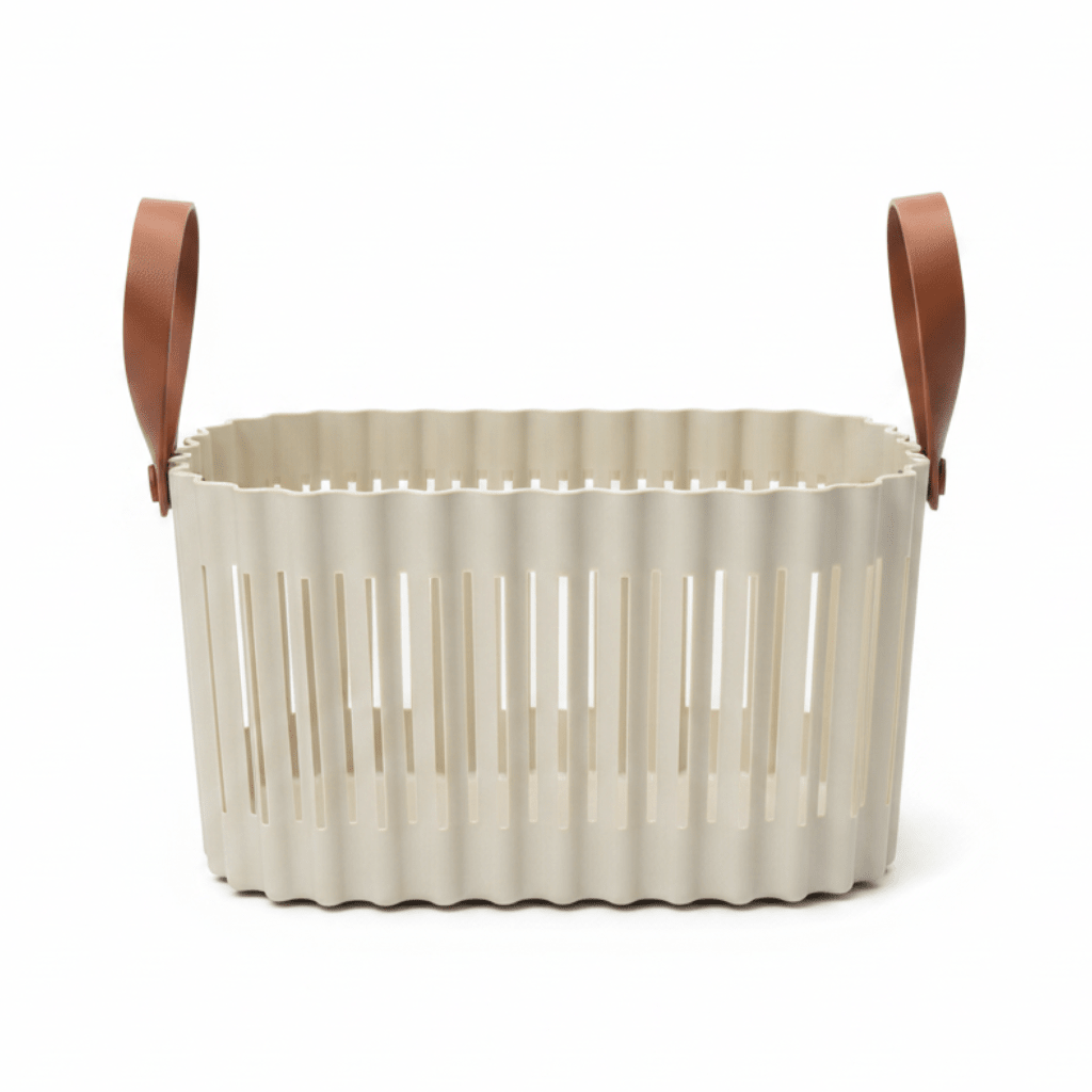 Sun Plast Plastic Basket with Handle - 18 × 30 × 20 cm - Grey / Cream - Al Kabayel Discount CentreSun Plast Plastic Basket with Handle - 18 × 30 × 20 cm - Grey / CreamOrganizers & AccessoriesSUNPLASTAl Kabayel Discount Centre