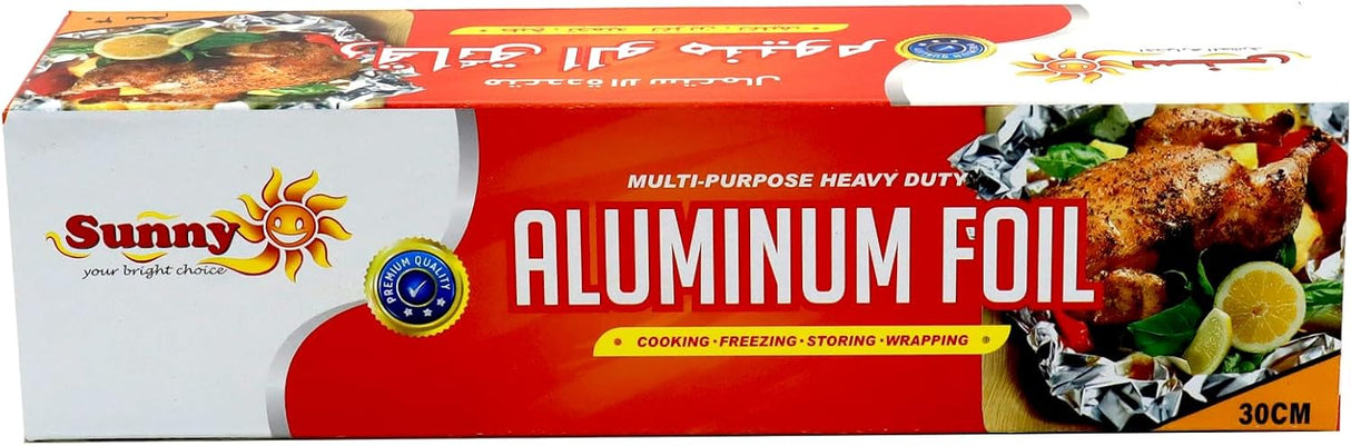 Sunny Multi - Purpose Heavy Duty Aluminium Foil 30cm Width, 2000g Gross Weight, Cooking - Storing - Wrapping - Al Kabayel Discount CentreSunny Multi - Purpose Heavy Duty Aluminium Foil 30cm Width, 2000g Gross Weight, Cooking - Storing - WrappingJars & Food SaversSUNNYAl Kabayel Discount Centre