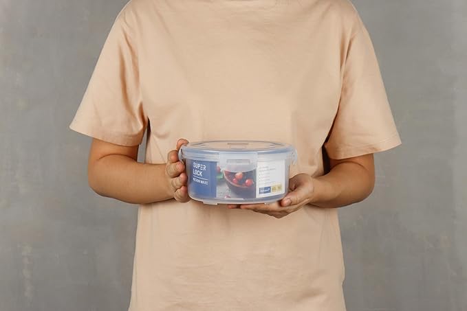 Super Lock Plastic Round Food Container With Lid 1100ml - Blue&Transparent - Al Kabayel Discount CentreSuper Lock Plastic Round Food Container With Lid 1100ml - Blue&TransparentFood ContainersSuper LockAl Kabayel Discount Centre