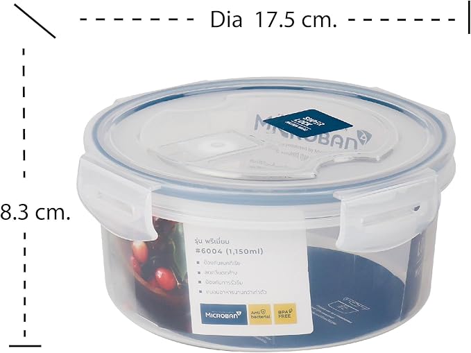 Super Lock Plastic Round Food Container With Lid 1100ml - Blue&Transparent - Al Kabayel Discount CentreSuper Lock Plastic Round Food Container With Lid 1100ml - Blue&TransparentFood ContainersSuper LockAl Kabayel Discount Centre