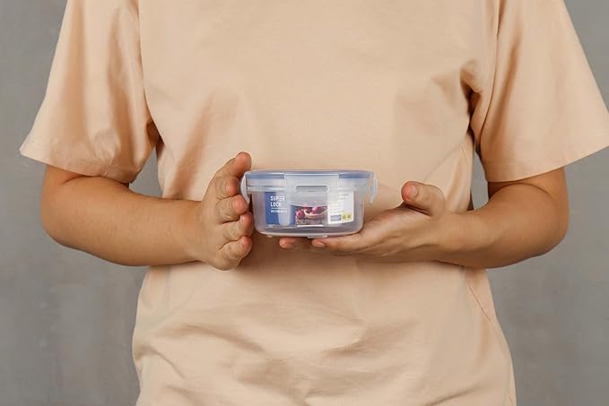Super Lock Plastic Round Food Container With Lid 250ml - Blue&Transparent - Al Kabayel Discount CentreSuper Lock Plastic Round Food Container With Lid 250ml - Blue&TransparentFood ContainersSuper LockAl Kabayel Discount Centre