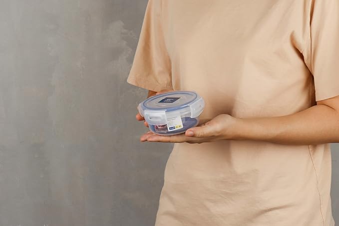 Super Lock Plastic Round Food Container With Lid 250ml - Blue&Transparent - Al Kabayel Discount CentreSuper Lock Plastic Round Food Container With Lid 250ml - Blue&TransparentFood ContainersSuper LockAl Kabayel Discount Centre