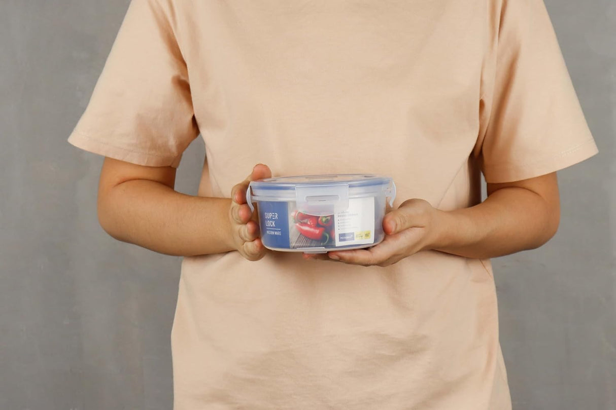SUPER LOCK Round Food Storage Box 550ml, 14cm*14cm*6.7cm - Al Kabayel Discount CentreSUPER LOCK Round Food Storage Box 550ml, 14cm*14cm*6.7cmFood ContainersSUPER LOCKAl Kabayel Discount Centre