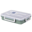 SUPER LOCK Stainless Rectangular Compartment Lunch Box 850ml(200ml+200ml+450ml) with Cutlery, Green - Al Kabayel Discount CentreSUPER LOCK Stainless Rectangular Compartment Lunch Box 850ml(200ml+200ml+450ml) with Cutlery, GreenFood ContainersSUPER LOCKAl Kabayel Discount Centre