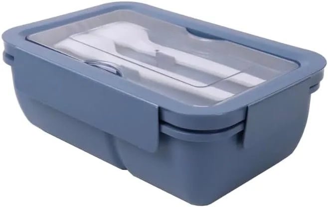 SUPER LOCK Wheat Straw Eco Rectangular Lunch Box 1000ml with Cutlery, Blue - Al Kabayel Discount CentreSUPER LOCK Wheat Straw Eco Rectangular Lunch Box 1000ml with Cutlery, BlueFood ContainersSUPER LOCKAl Kabayel Discount Centre