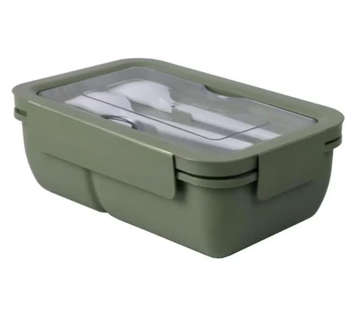 SUPER LOCK Wheat Straw Eco Rectangular Lunch Box 1000ml with Cutlery, Green - Al Kabayel Discount CentreSUPER LOCK Wheat Straw Eco Rectangular Lunch Box 1000ml with Cutlery, GreenFood ContainersSUPER LOCKAl Kabayel Discount Centre