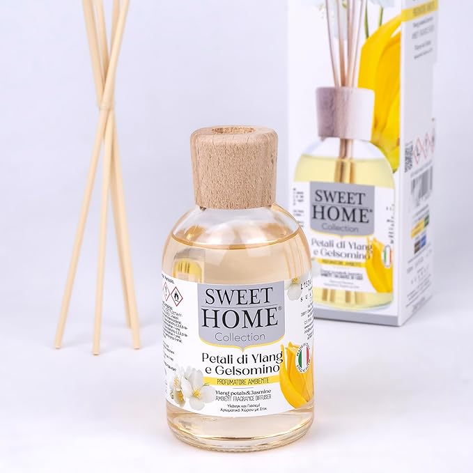 Sweet Home Ambient Fragrance Reed Diffuser, Jasmine & Ylang Leafs - 100ml, Floral and Exotic Aroma, Ideal for Living Rooms, Bedrooms, and Gifting - Al Kabayel Discount CentreSweet Home Ambient Fragrance Reed Diffuser, Jasmine & Ylang Leafs - 100ml, Floral and Exotic Aroma, Ideal for Living Rooms, Bedrooms, and GiftingHome FragrancesSWEET HOMEAl Kabayel Discount Centre