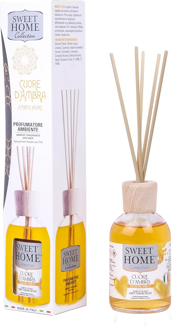 Sweet Home Collection Ambient Fragrance 100ml Amber Heart Reed Diffuser - Al Kabayel Discount CentreSweet Home Collection Ambient Fragrance 100ml Amber Heart Reed DiffuserHome FragrancesSWEET HOMEAl Kabayel Discount Centre