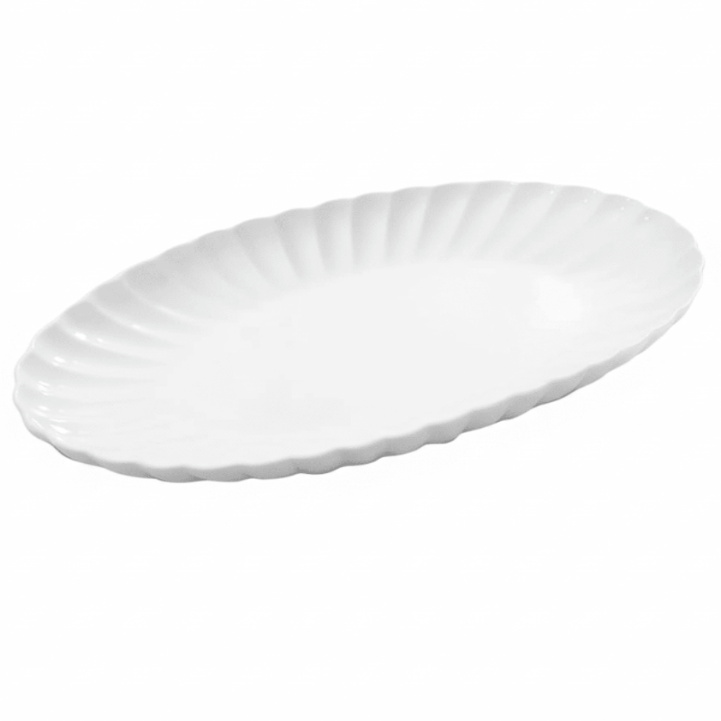 Symphony Collection – 30 x 18 x 3 cm White Ceramic Groove Oval Serving Tray - Al Kabayel Discount CentreSymphony Collection – 30 x 18 x 3 cm White Ceramic Groove Oval Serving TrayServing TraysSYMPHONYAl Kabayel Discount Centre