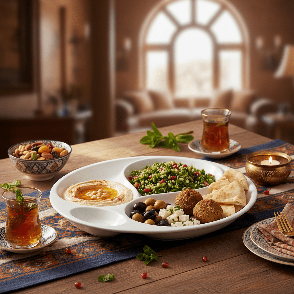 Symphony Collection – White Ceramic Four - Section Round Plate (28 x 24 x 2.5 cm) - Al Kabayel Discount CentreSymphony Collection – White Ceramic Four - Section Round Plate (28 x 24 x 2.5 cm)PlatesSYMPHONYAl Kabayel Discount Centre