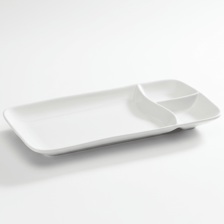 Symphony Collection – White Ceramic Three - Section Rectangular Plate (30 x 14.5 cm) - Al Kabayel Discount CentreSymphony Collection – White Ceramic Three - Section Rectangular Plate (30 x 14.5 cm)PlatesSYMPHONYAl Kabayel Discount Centre