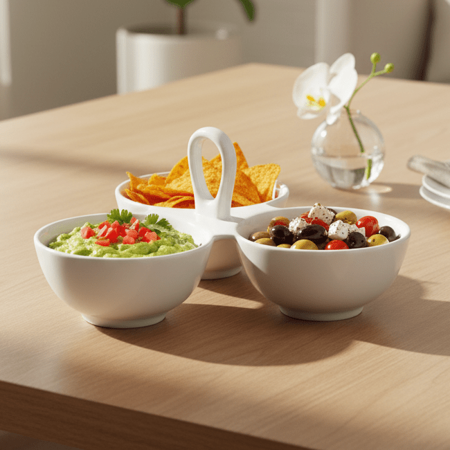 Symphony Elegant White Ceramic Sectioned Serving Tray & Platter - Al Kabayel Discount CentreSymphony Elegant White Ceramic Sectioned Serving Tray & PlatterServing TraysSYMPHONYAl Kabayel Discount Centre