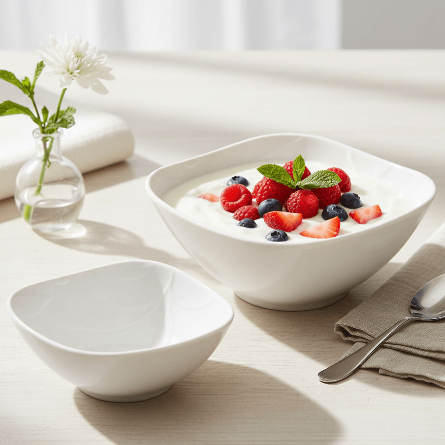Symphony Olive Set – 2 White Ceramic Nibble Bowls (10.3×8.7×4.1 cm & 14.3×12.6×6.3 cm) - Al Kabayel Discount CentreSymphony Olive Set – 2 White Ceramic Nibble Bowls (10.3×8.7×4.1 cm & 14.3×12.6×6.3 cm)BowlsSYMPHONYAl Kabayel Discount Centre